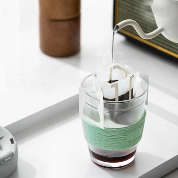 350ml Kahve Fincanı Taşınabilir Kullanışlı Süt Cam Silikon Kapak Dayanıklı Doğrudan İçme Suyu Bardağı Kahvaltı Fincan