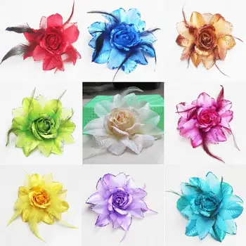 4 adet çiçek Tüy Kafa Şapkalar saç aksesuarları Klip Broş Düğün Saç Tokası Çok dans sevimli okul çocukları hediyeler