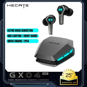HECATE GX04 ANC Gerçek Kablosuz Kulaklık Bluetooth 5.0 Aktif Gürültü Önleyici Kulaklıklar Düşük Gecikme RGB Aydınlatma Oyun için