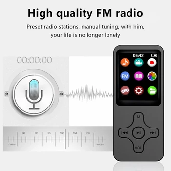 Mini MP3 MP4 Çalar 1.8 inç LCD Ekran bluetooth hoparlör HıFı Müzik Çalar Taşınabilir Walkman ile kayıt kalemi E-kitap FM Radyo