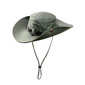 Su geçirmez kova Şapka Yaz Erkek Kadın Boonie Şapka Açık UV Koruma Geniş Ağız Avcılık Yürüyüş Balıkçılık güneş şapkası